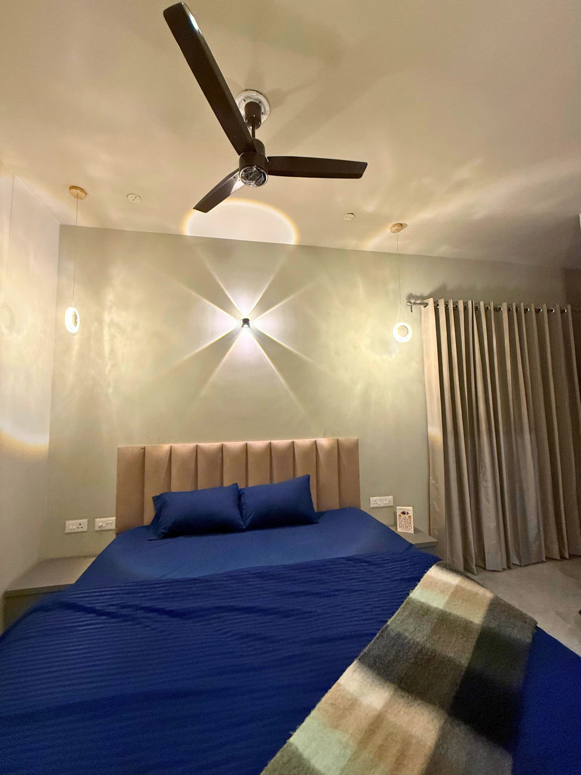 Master bedroom — blue ambient lighting