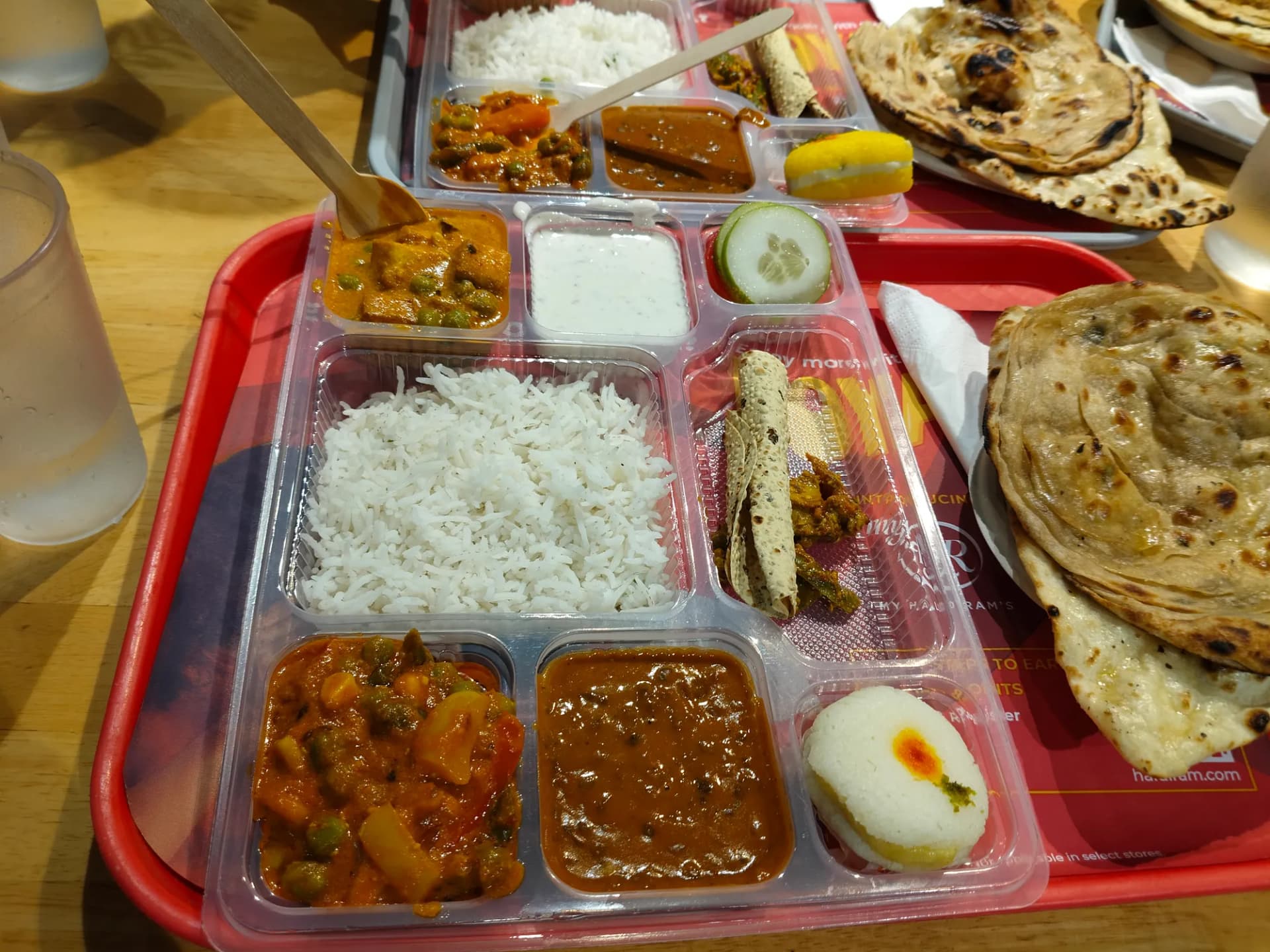 Restaurant thali with all the fixings
