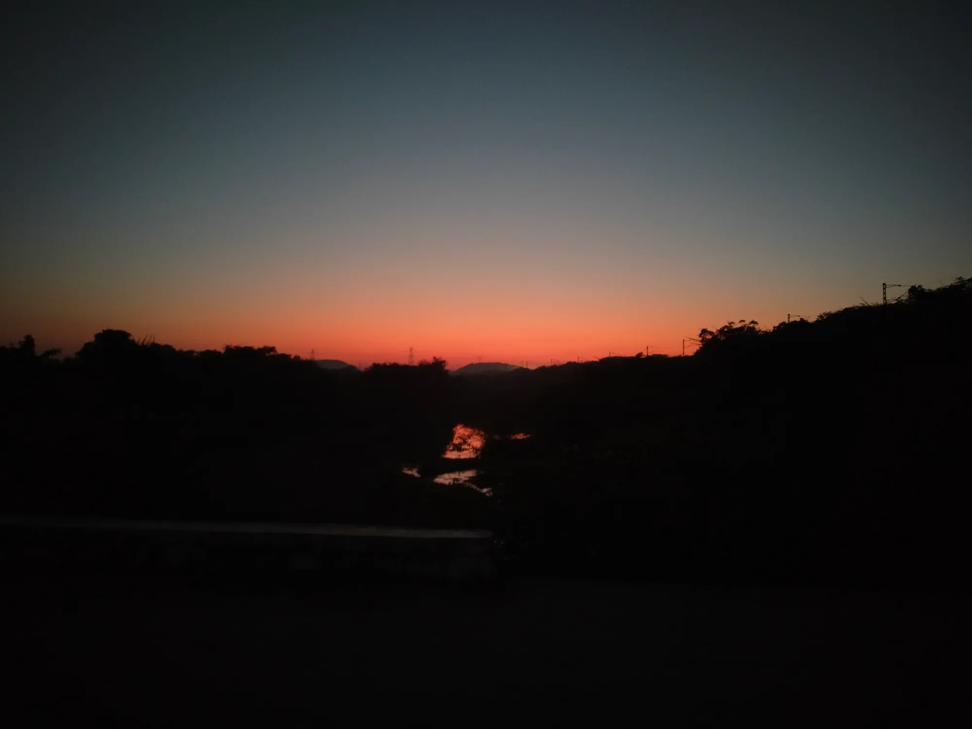 Sunset gradient over the hills